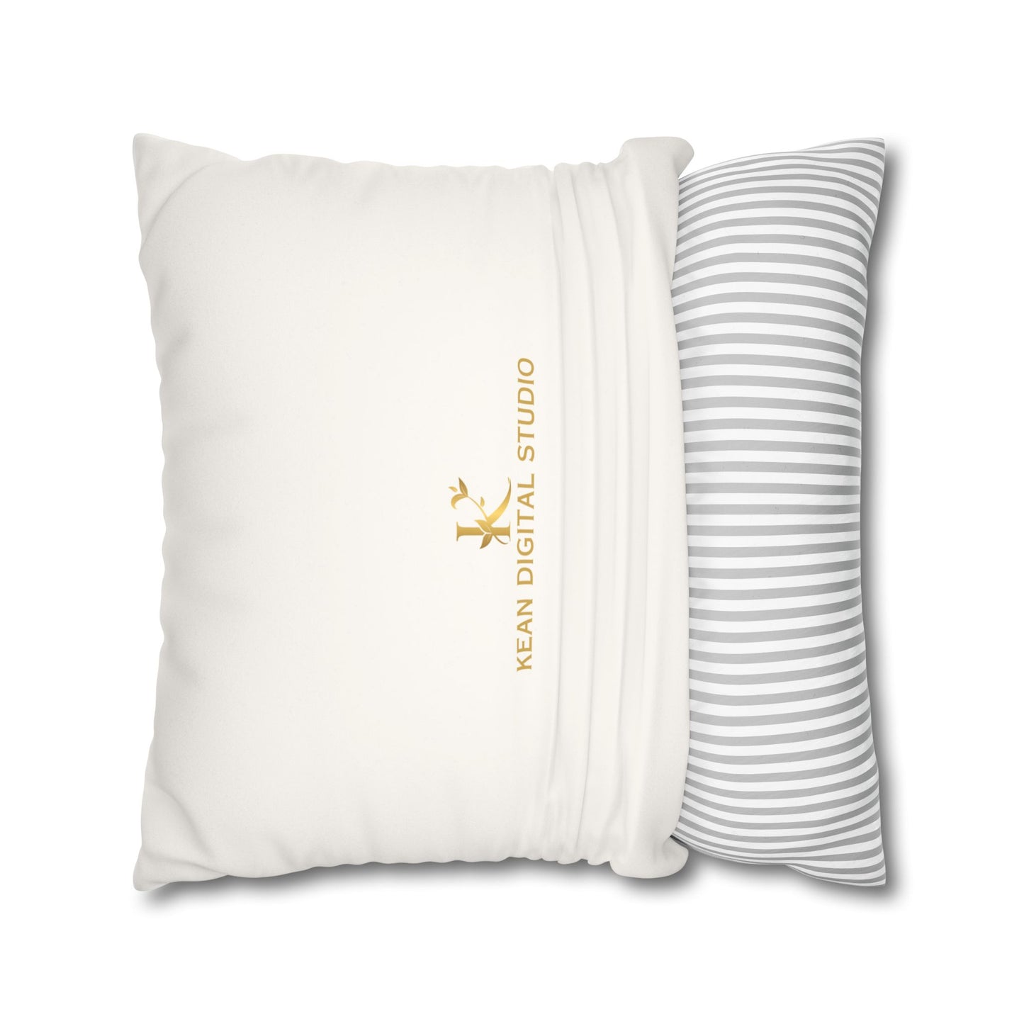 Daughter of the King Faux Suede Pillowcase | Floral Crown Decorative Throw Pillow I Yellow Gold