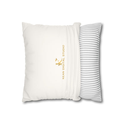 Daughter of the King Faux Suede Pillowcase | Floral Crown Decorative Throw Pillow I Purple Violet