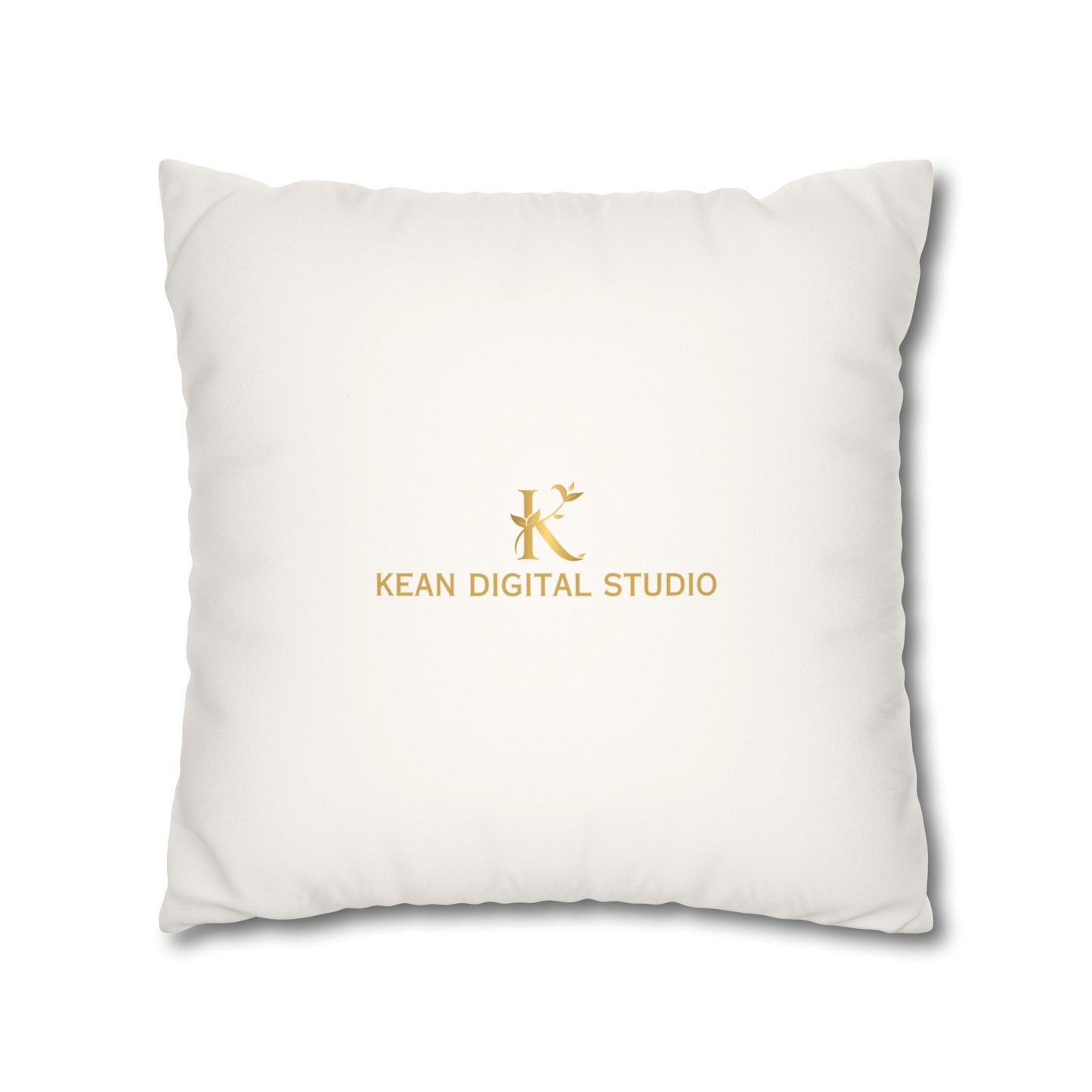 Daughter of the King Faux Suede Pillowcase | Floral Crown Decorative Throw Pillow I Yellow Gold