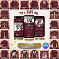 All In One Midnight Mulberry Wedding Templates, Fully Editable Burgundy Red Wedding Invitation + Website Bundle, Daily Countdown & Digital Thank you