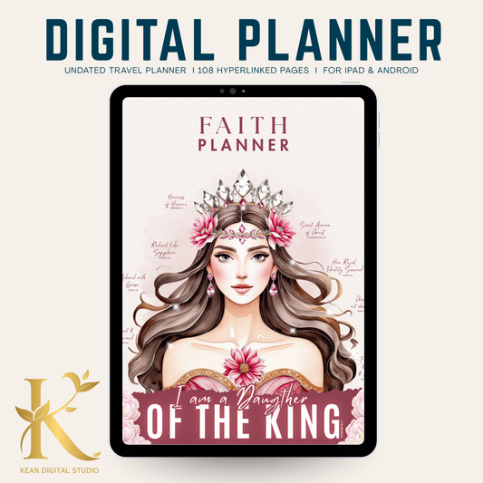 Christian Digital Planner for Women: Faith & Devotion (Undated) - Pink