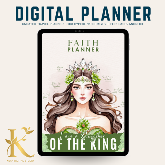 Christian Digital Planner for Women: Faith & Devotion (Undated) - Olive Green