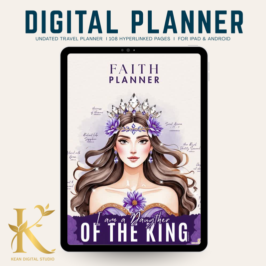 Christian Digital Planner for Women: Faith & Devotion (Undated) - Purple Violet