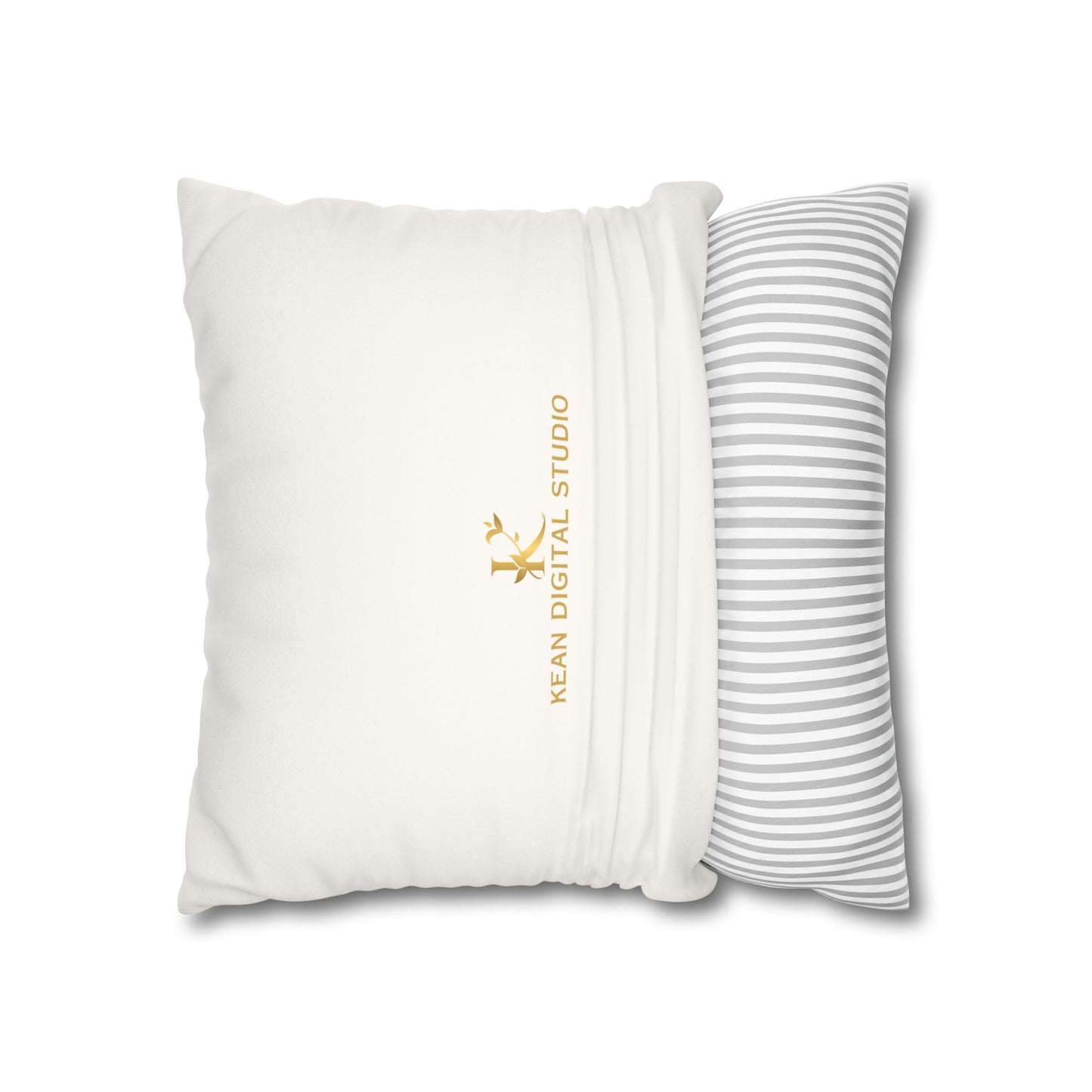 Daughter of the King Faux Suede Pillowcase | Floral Crown Decorative Throw Pillow I Yellow Gold