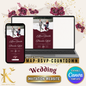 Midnight Mulberry Wedding Invitation Website, Burgundy Red Editable Canva Template