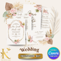 Wedding Invitation Set, Fully Editable in Canva, Boho Theme