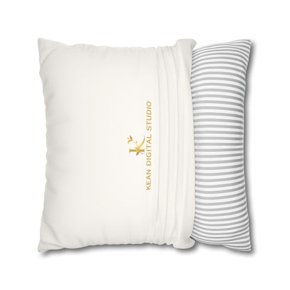 Daughter of the King Faux Suede Pillowcase | Floral Crown Decorative Throw Pillow I Purple Violet