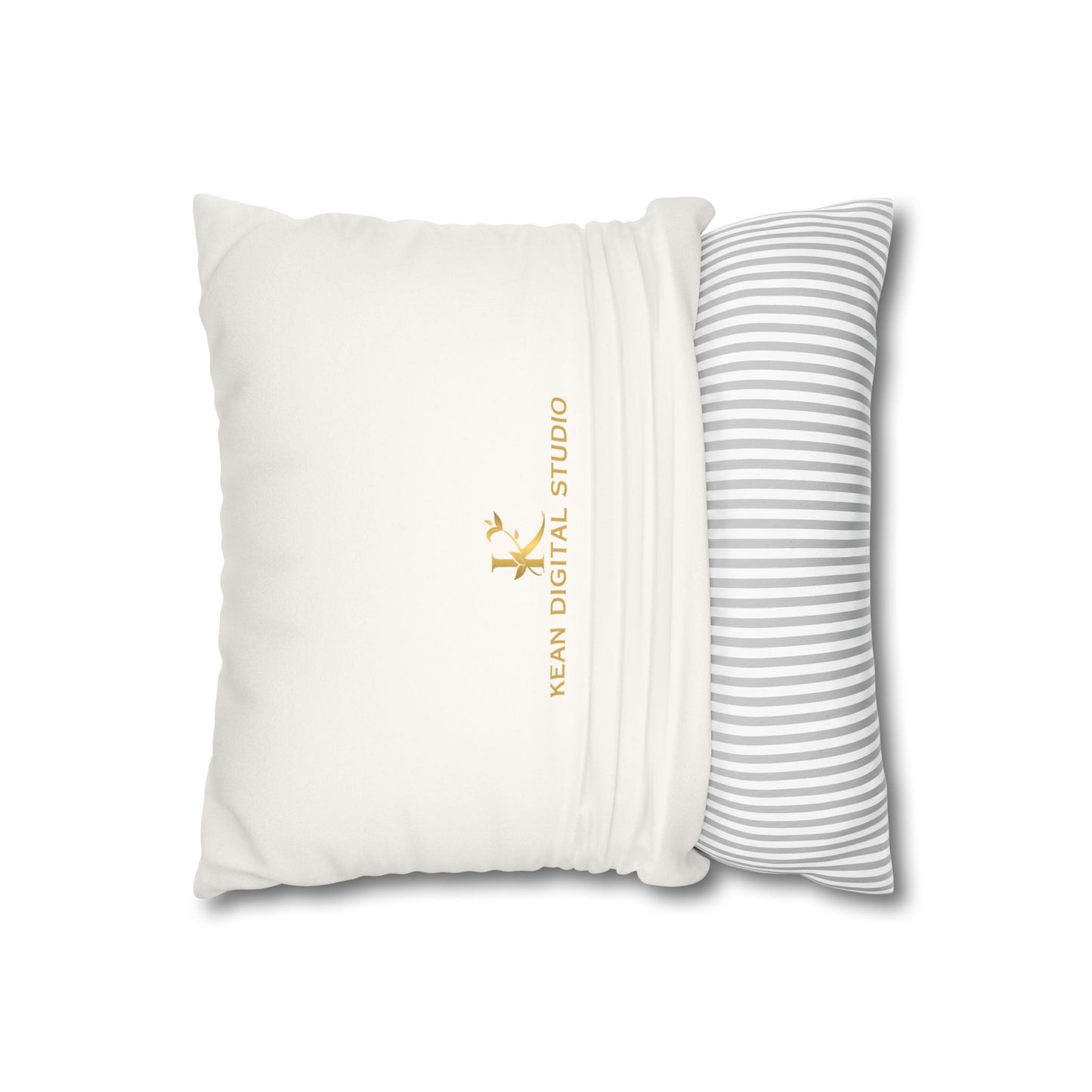 Daughter of the King Faux Suede Pillowcase | Floral Crown Decorative Throw Pillow I Blue