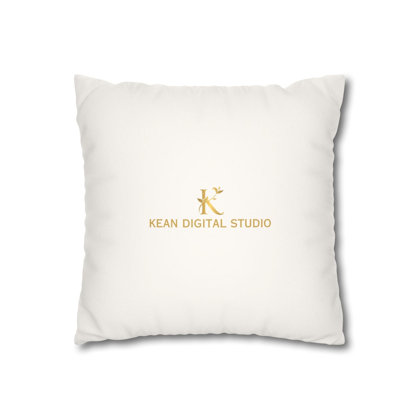 Daughter of the King Faux Suede Pillowcase | Floral Crown Decorative Throw Pillow I Olive Green