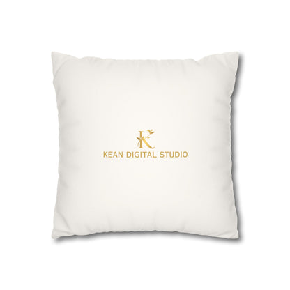 Daughter of the King Faux Suede Pillowcase | Floral Crown Decorative Throw Pillow I Olive Green