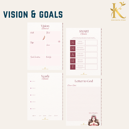 Christian Digital Planner for Women: Faith & Devotion (Undated) - Pink