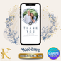 Blue Willow Wedding Thank You Video Template, Canva Editable (Digital Download)