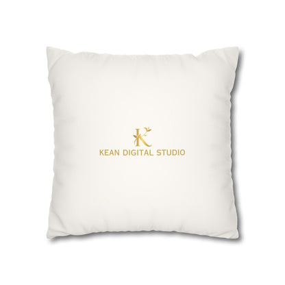 Daughter of the King Faux Suede Pillowcase | Floral Crown Decorative Throw Pillow I Olive Green