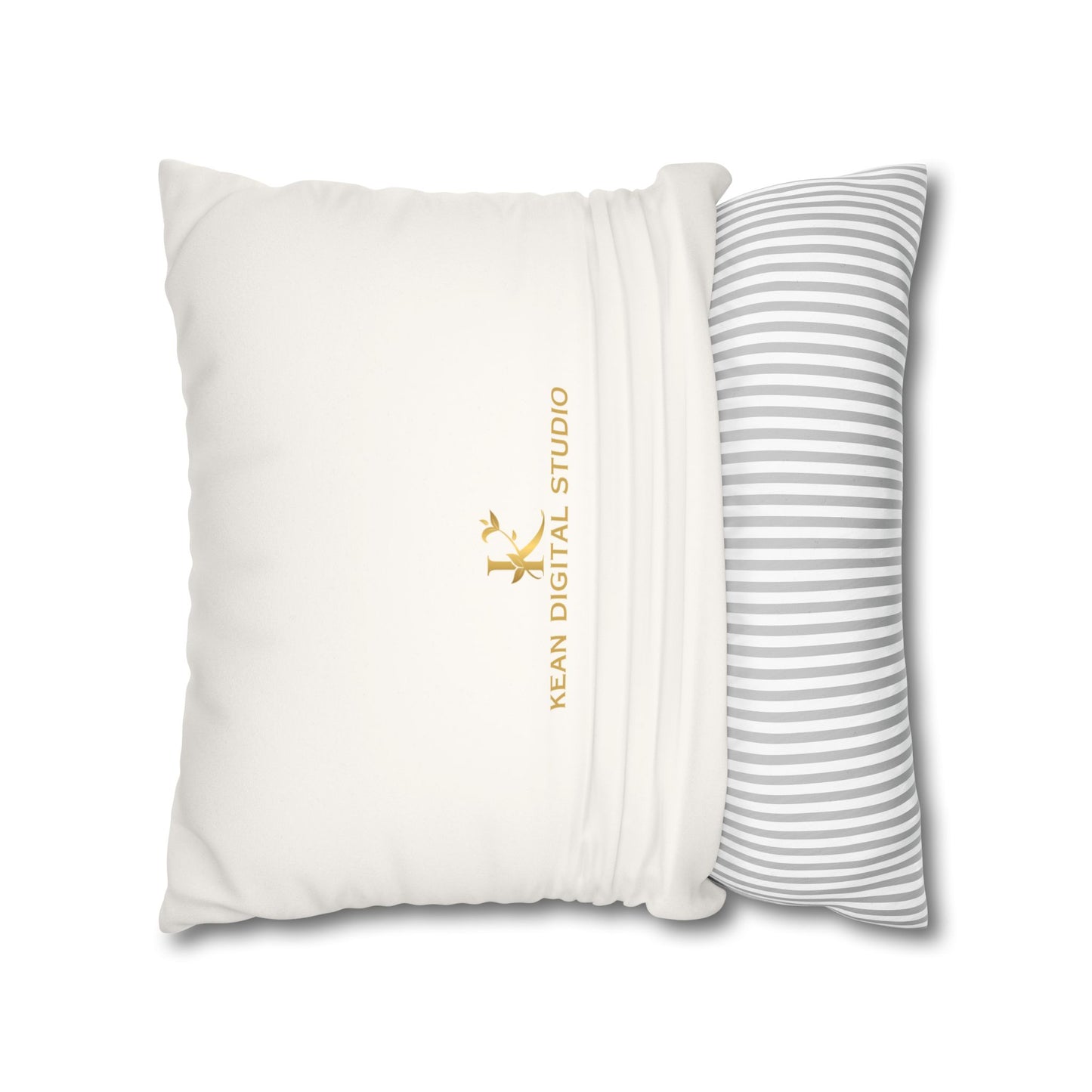 Daughter of the King Faux Suede Pillowcase | Floral Crown Decorative Throw Pillow I Yellow Gold