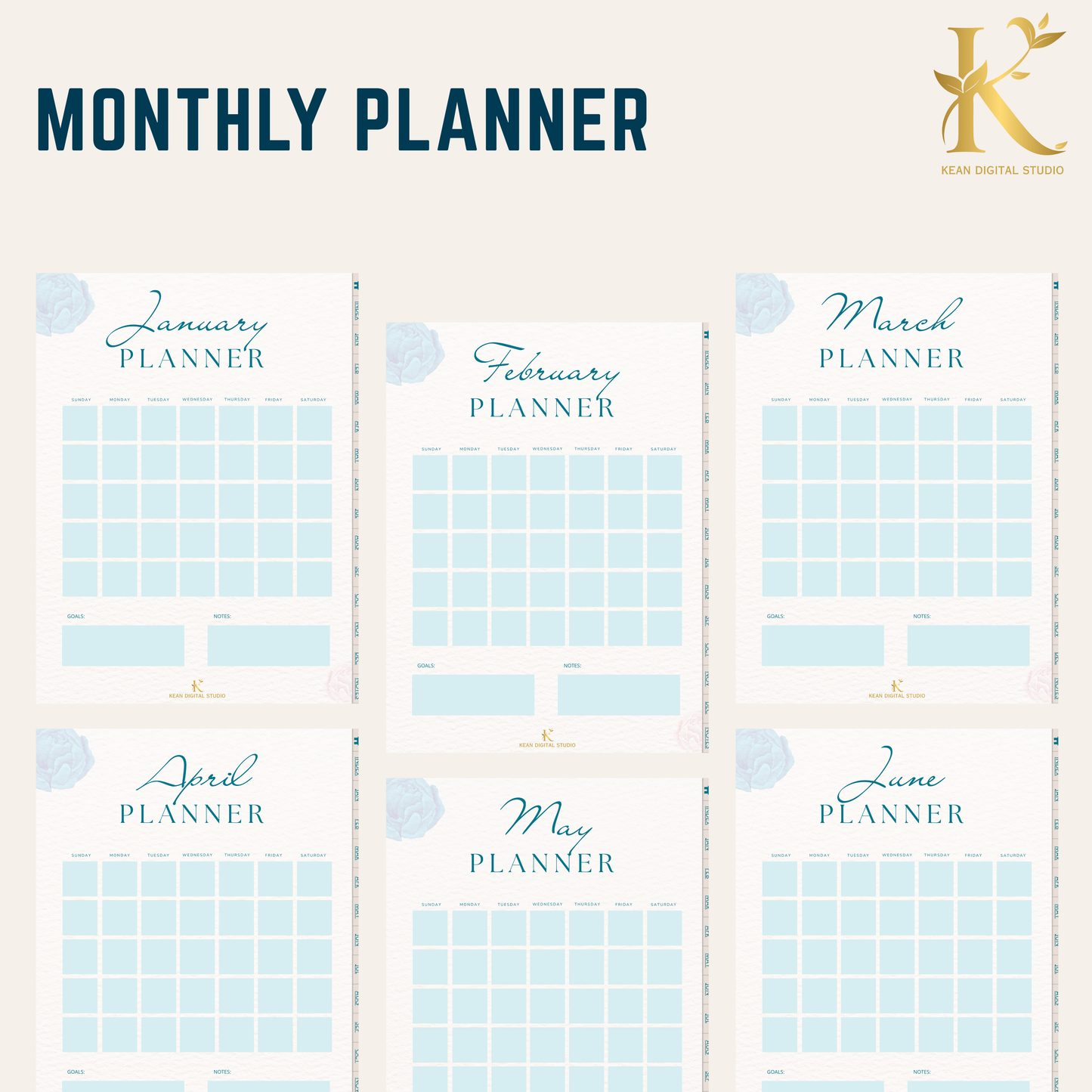 Christian Digital Planner for Women: Faith & Devotion (Undated) - Turquoise