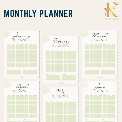 Christian Digital Planner for Women: Faith & Devotion (Undated) - Olive Green