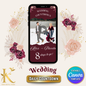 Wedding Daily Countdown Video Template, Fully Editable in Canva, Midnight Mulberry Themed, Burgundy Red Wedding