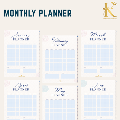 Christian Digital Planner for Women: Faith & Devotion (Undated) - Blue