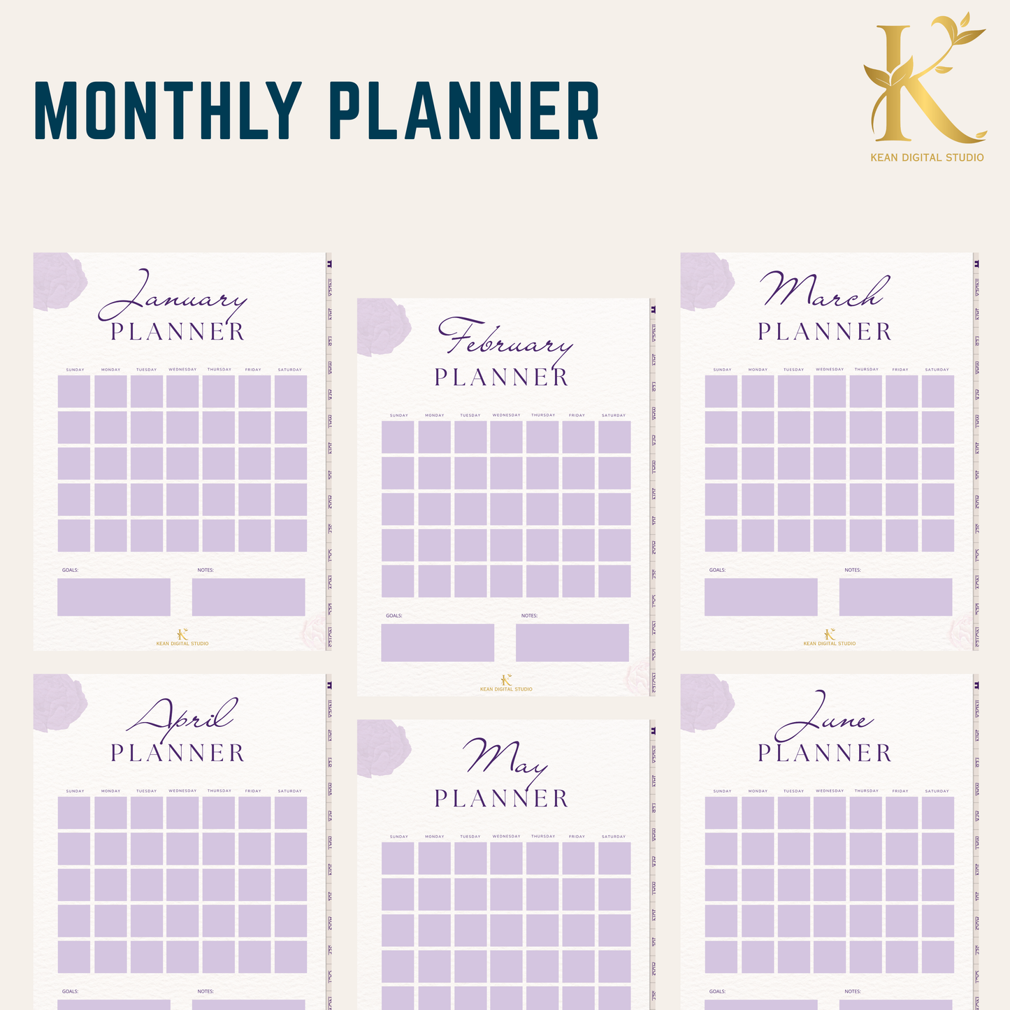 Christian Digital Planner for Women: Faith & Devotion (Undated) - Purple Violet