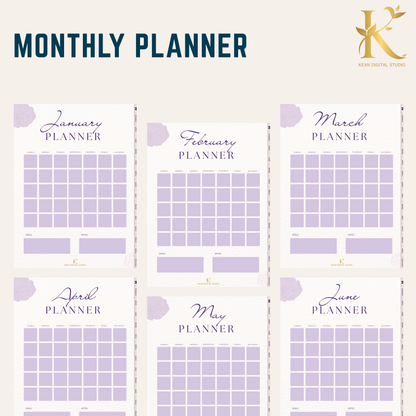 Christian Digital Planner for Women: Faith & Devotion (Undated) - Purple Violet