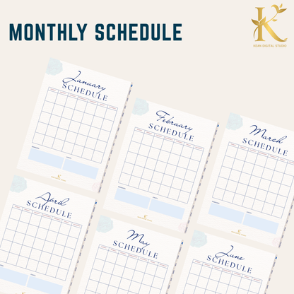 Christian Digital Planner for Women: Faith & Devotion (Undated) - Blue