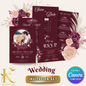 Midnight Mulberry Wedding Invitation Set, Fully Editable in Canva, Burgundy Red Themed Wedding