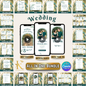 All In One Wedding Bundle Greenery Theme Wedding Invitation and Wedding Website with RSVP, 20 Wedding Templates Fully Editable in Canva