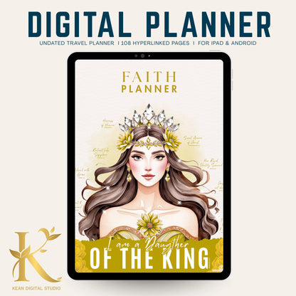 Christian Digital Planner for Women: Faith & Devotion (Undated) - Yellow Gold