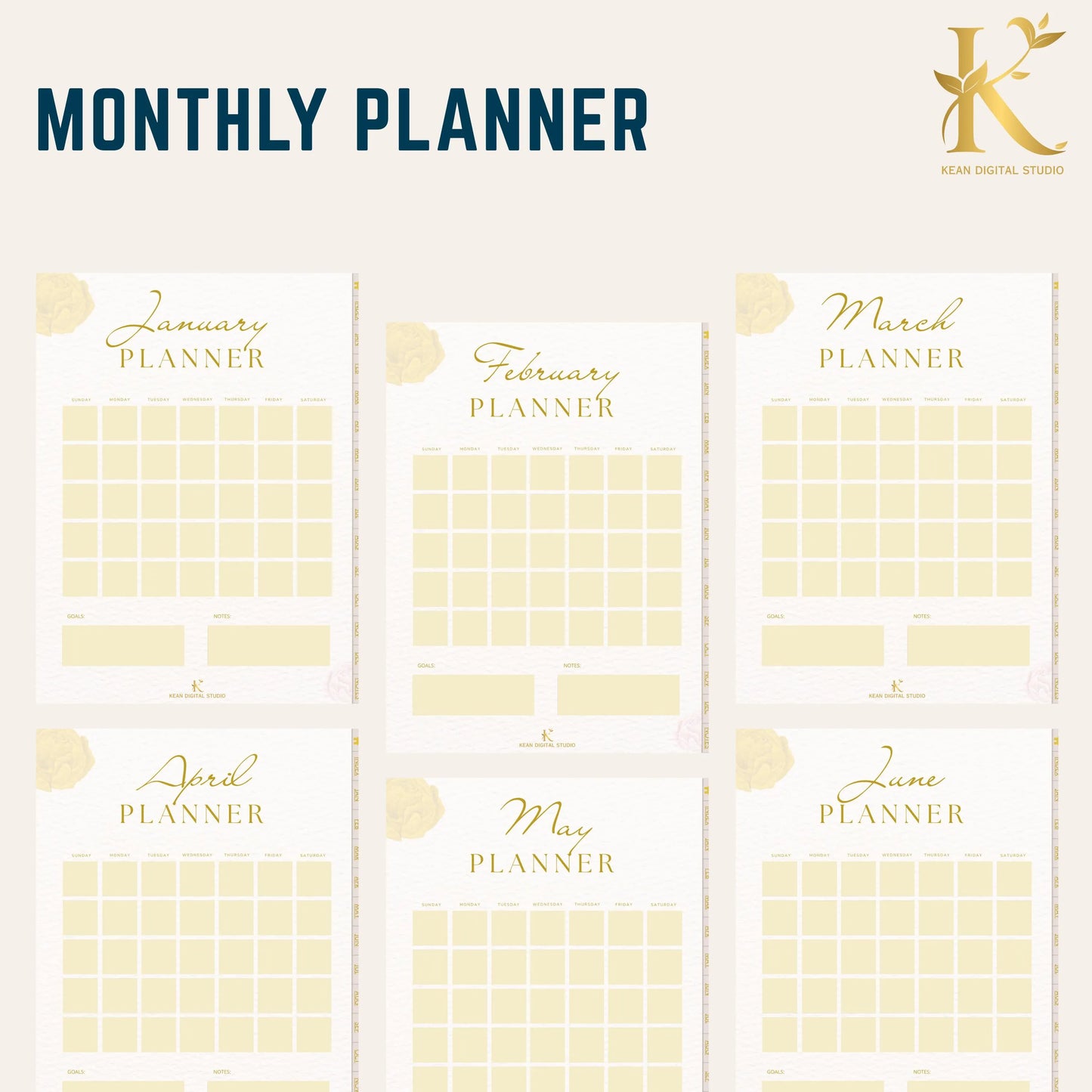Christian Digital Planner for Women: Faith & Devotion (Undated) - Yellow Gold