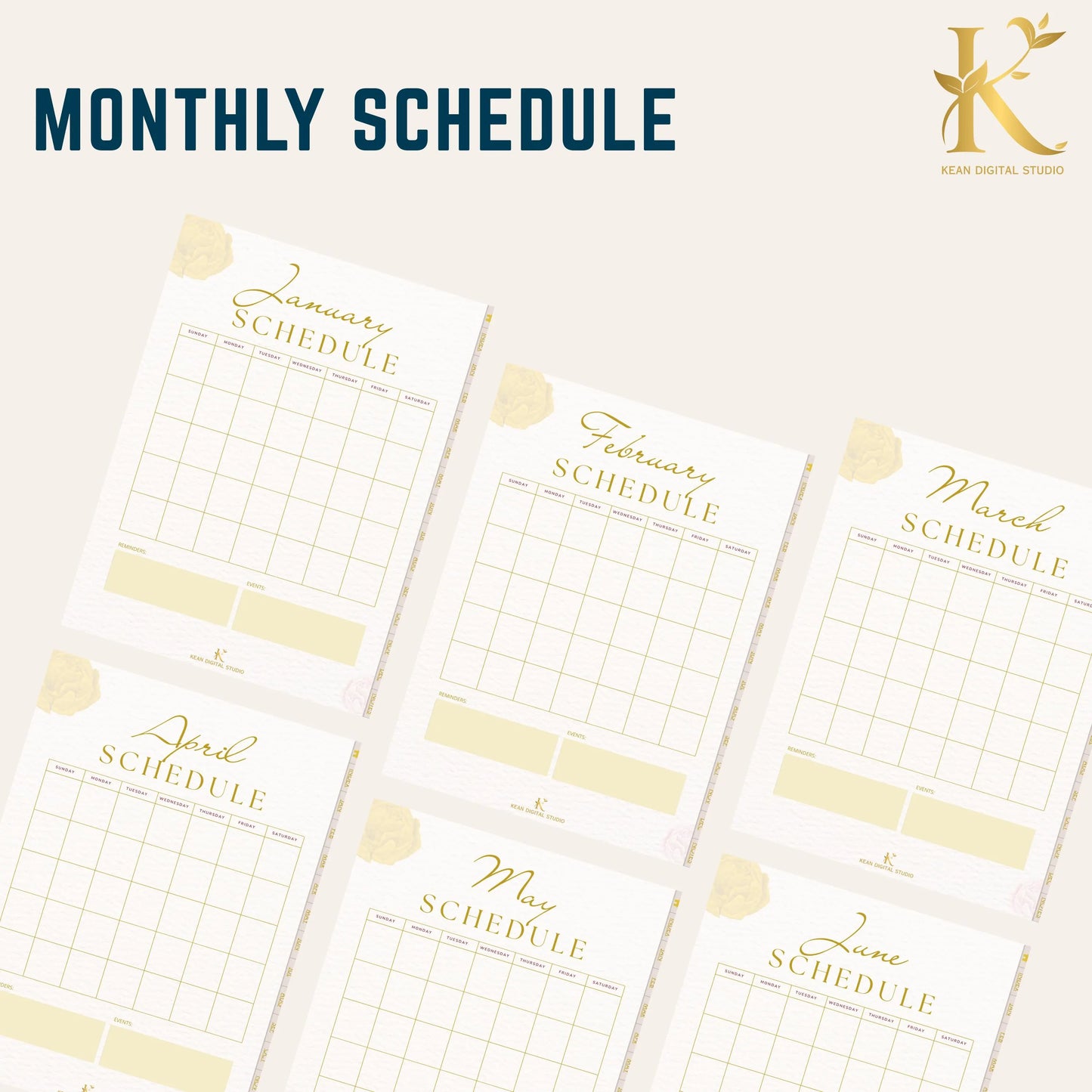 Christian Digital Planner for Women: Faith & Devotion (Undated) - Yellow Gold