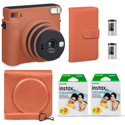 Fujifilm Instax Square SQ1 Instant Camera Terracotta Orange + Fuji Instax Film Value Pack (40 Sheets) + Shutter Accessories Bundle Includes Style Compatible Carrying Case Photo Album 80 Pockets