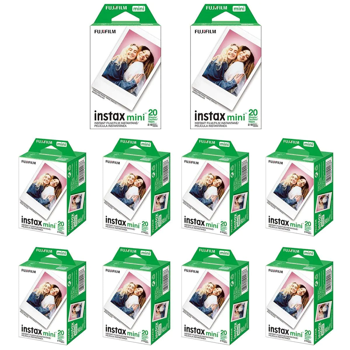 Fujifilm Instax Mini Instant Film (10 Twin Packs 200 Total Pictures) for Instax Cameras